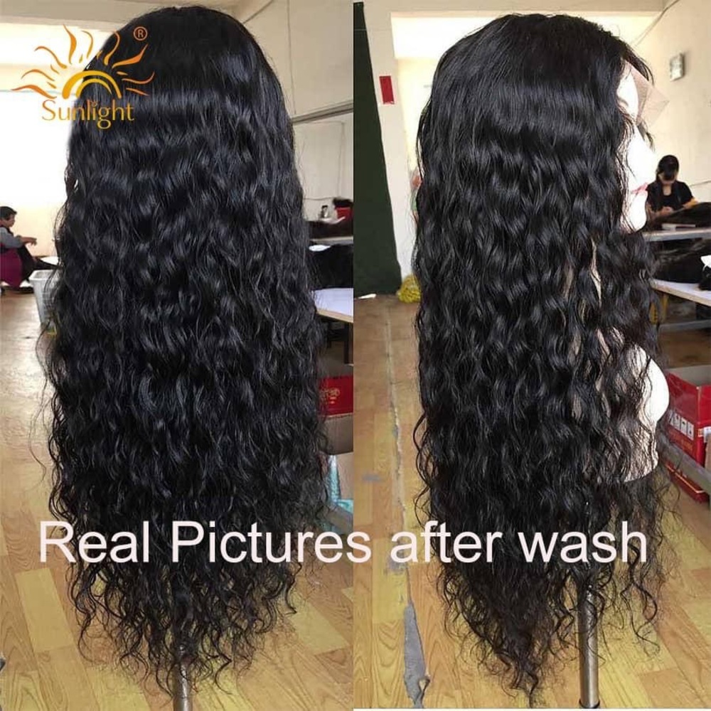 180% density wig 100% human lace front curly wig